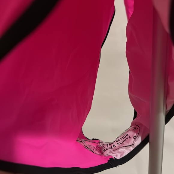 Women's Pink and Black Swimsuit-one-piece long sleeve - Picture 6 of 7